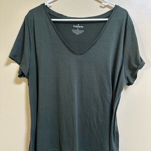 Women's V-Neck Tee - Forest Green